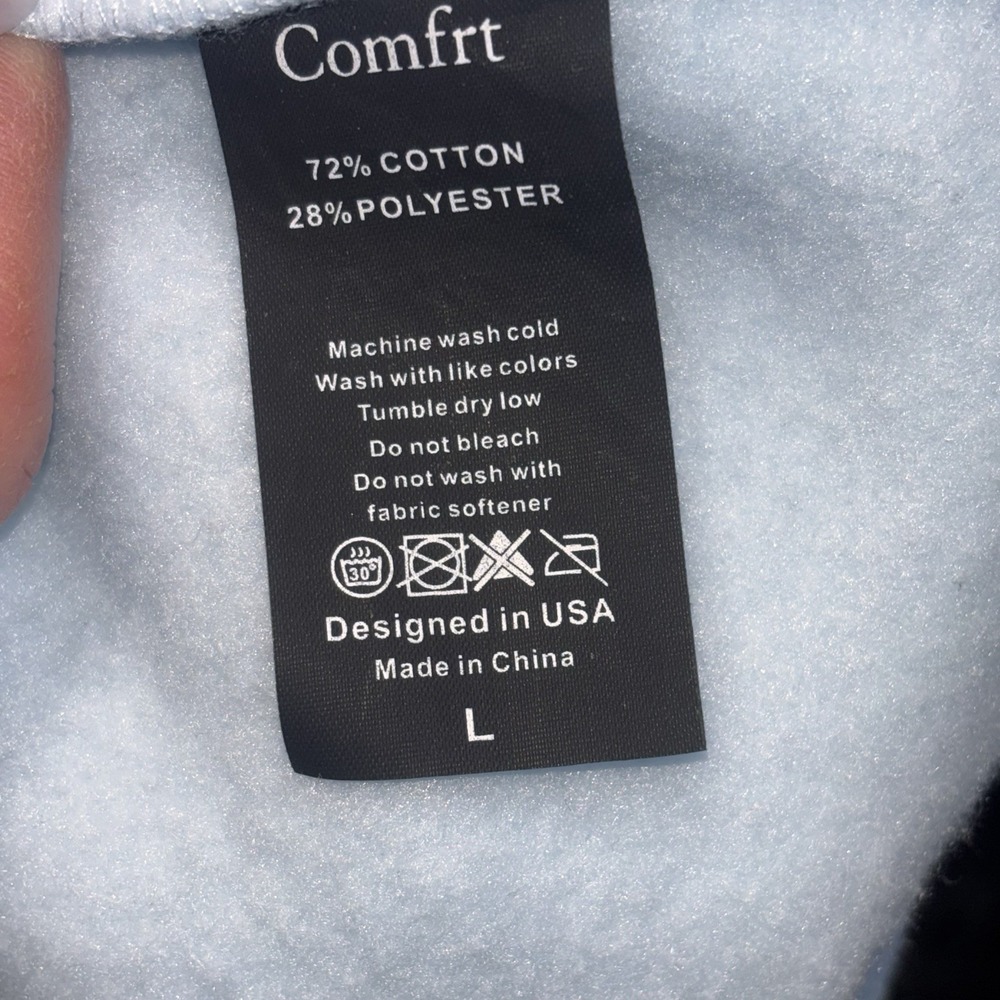 Comfrt Pastel Collection Hoodie - Baby Blue Size Large - Picture 8 of 9